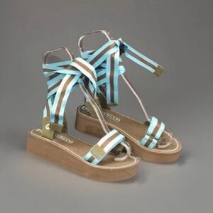 Y2k Vintage Airwalk Ankle Wrap Platform Gladiators Sport Sandal  Strappy Bow